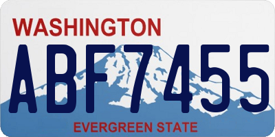 WA license plate ABF7455