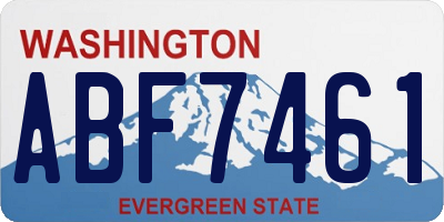 WA license plate ABF7461