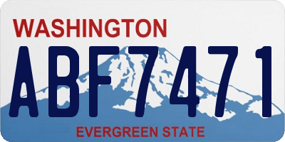 WA license plate ABF7471
