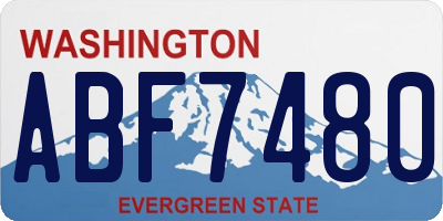 WA license plate ABF7480