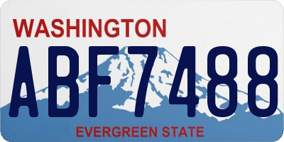 WA license plate ABF7488