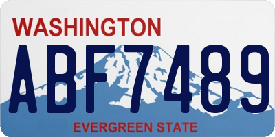 WA license plate ABF7489