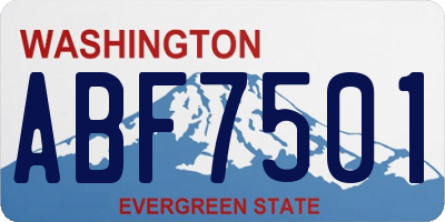 WA license plate ABF7501