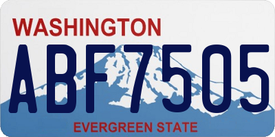 WA license plate ABF7505