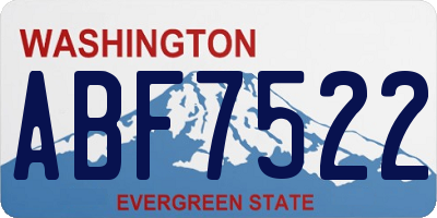 WA license plate ABF7522