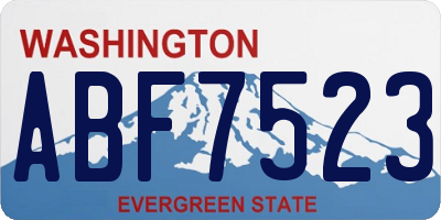 WA license plate ABF7523