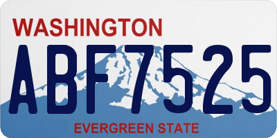 WA license plate ABF7525