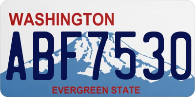 WA license plate ABF7530