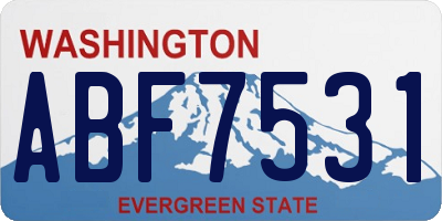WA license plate ABF7531