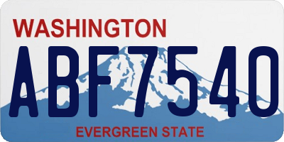 WA license plate ABF7540