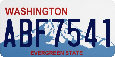 WA license plate ABF7541
