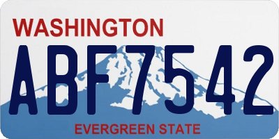 WA license plate ABF7542