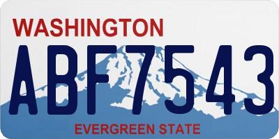 WA license plate ABF7543