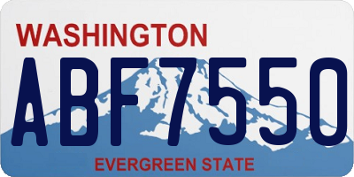 WA license plate ABF7550
