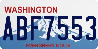 WA license plate ABF7553