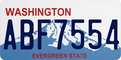 WA license plate ABF7554