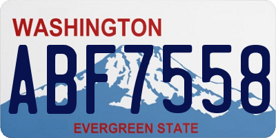 WA license plate ABF7558