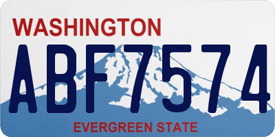 WA license plate ABF7574