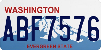 WA license plate ABF7576