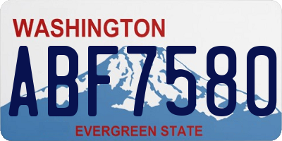 WA license plate ABF7580