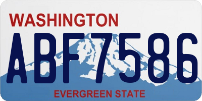 WA license plate ABF7586