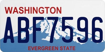 WA license plate ABF7596