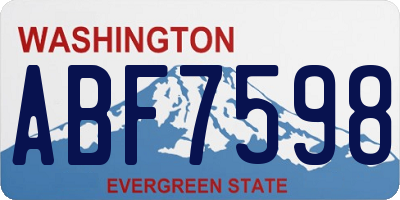 WA license plate ABF7598