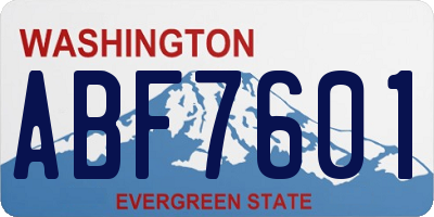 WA license plate ABF7601