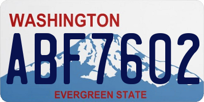 WA license plate ABF7602