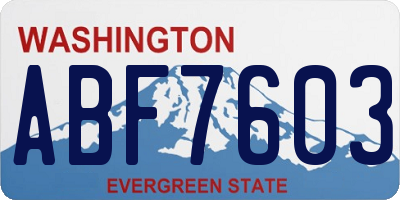 WA license plate ABF7603