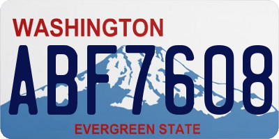 WA license plate ABF7608