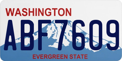 WA license plate ABF7609