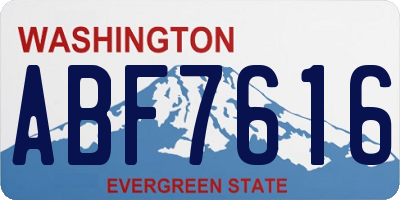 WA license plate ABF7616