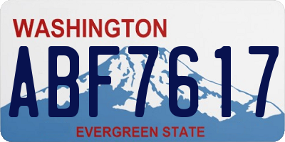 WA license plate ABF7617