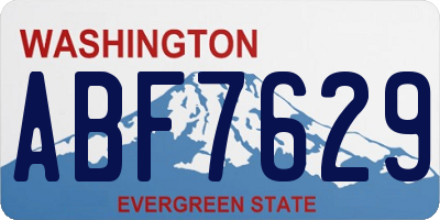 WA license plate ABF7629