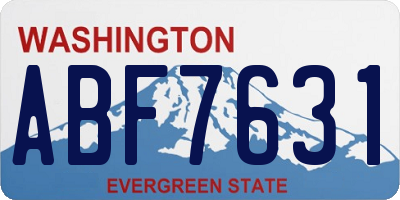 WA license plate ABF7631