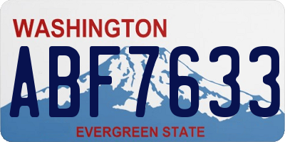 WA license plate ABF7633