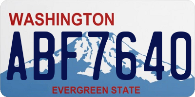 WA license plate ABF7640