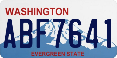 WA license plate ABF7641