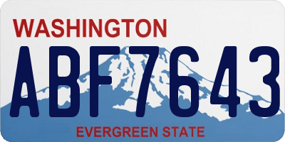 WA license plate ABF7643