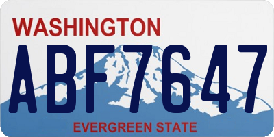 WA license plate ABF7647
