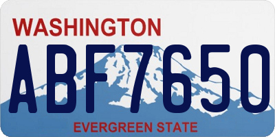 WA license plate ABF7650