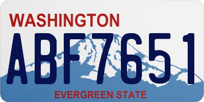 WA license plate ABF7651