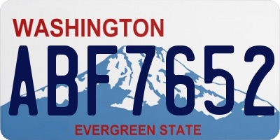 WA license plate ABF7652