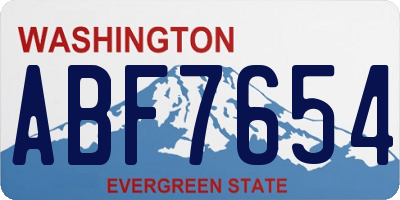 WA license plate ABF7654