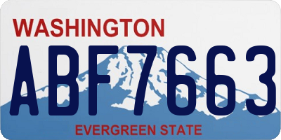 WA license plate ABF7663
