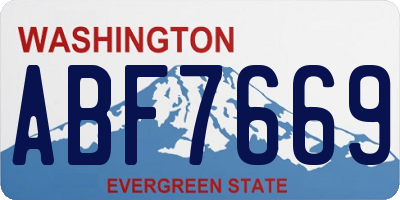 WA license plate ABF7669