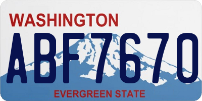 WA license plate ABF7670