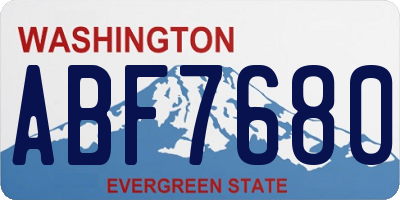 WA license plate ABF7680
