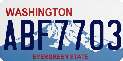 WA license plate ABF7703